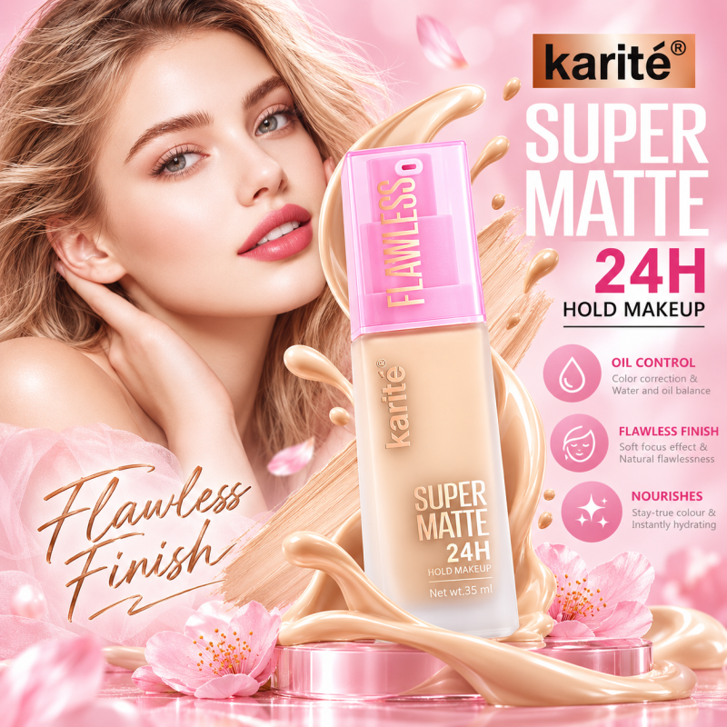 Karite Super Matte 24H Hold Makeup (Foundation-Shade 107)