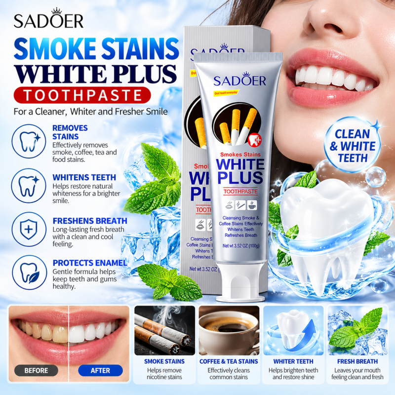 SADOER Smoke Stains White Plus Toothpaste